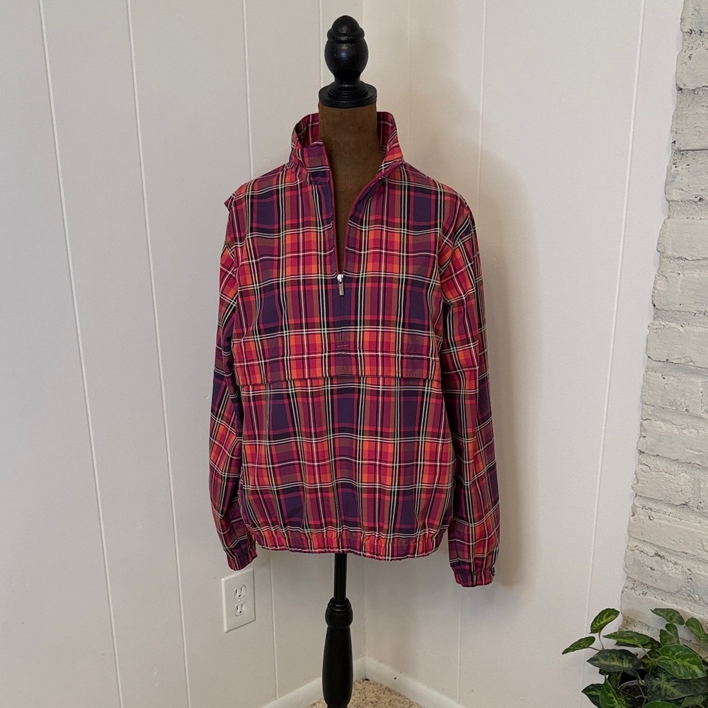 Y2K Plaid Quarter-Zip Jacket Medium